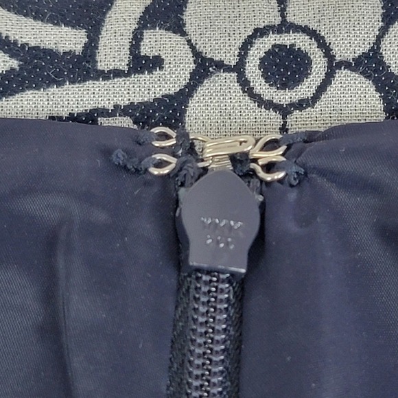 Talbots NEW Women 16 Navy White Floral Geometric Midi Career Mod Pencil Skirt - Picture 4 of 14